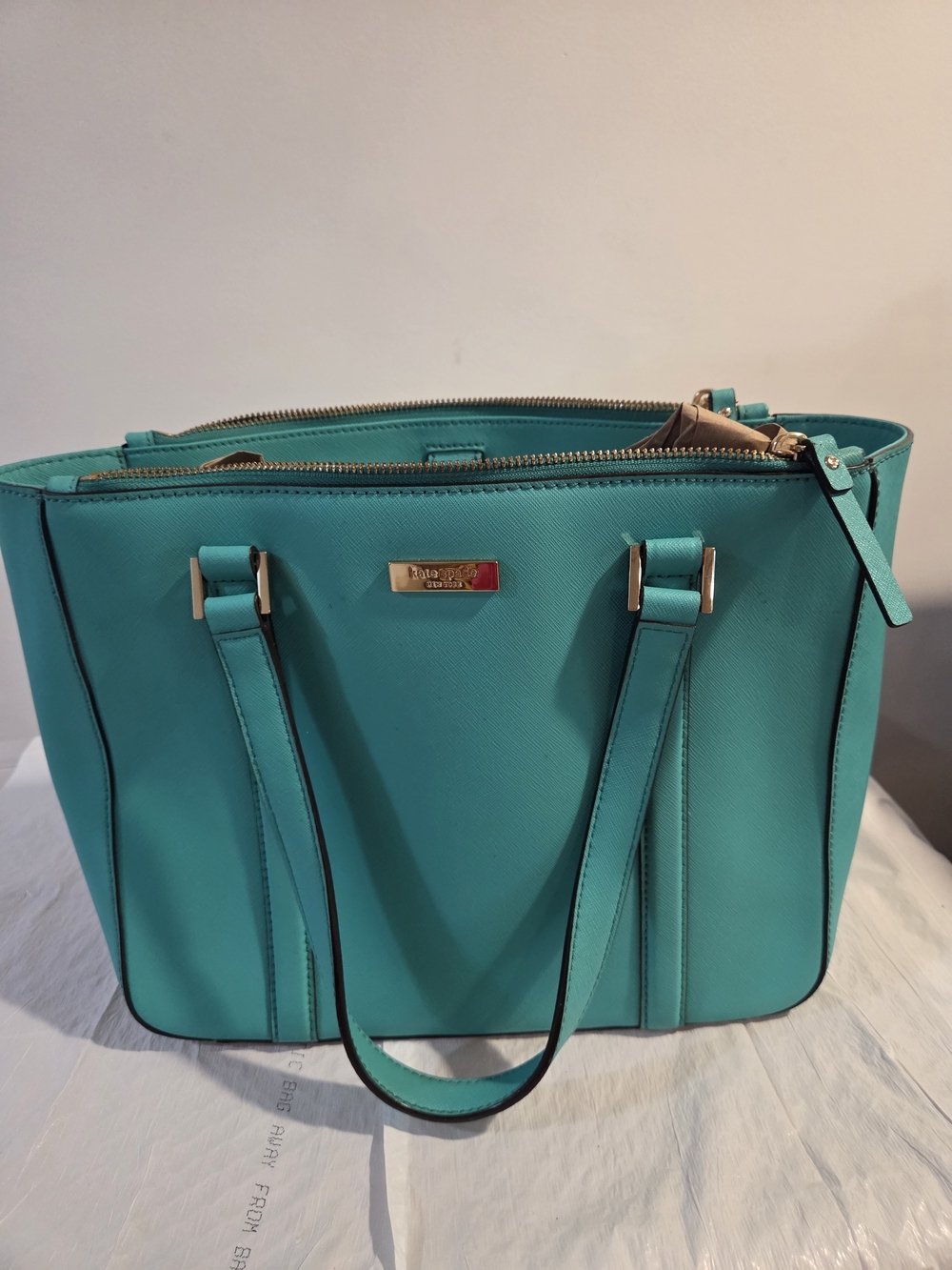 Kate Spade Teal Saffiano Leather Tote